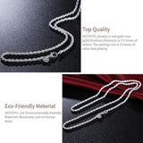 925 Silver 3mm Hemp Rope Chain Necklace 16-24 Inch Women Wedding Jewelry