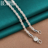 925 Silver 16-24" 4mm Rope Chain Necklace Wedding Charm Jewelry