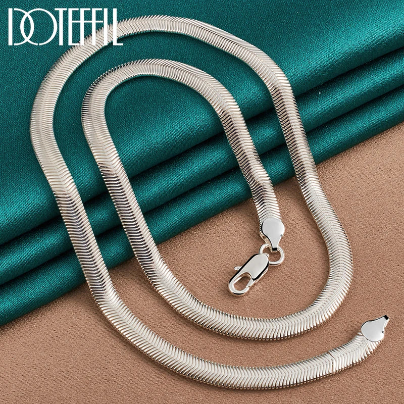 925 Silver Flat Snake Chain Necklace 6mm