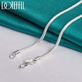 925 Sterling Silver 3mm Snake Chain Necklace 16-30 Inch