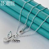 925 Silver Love Heart Wings Pendant Necklace For Woman