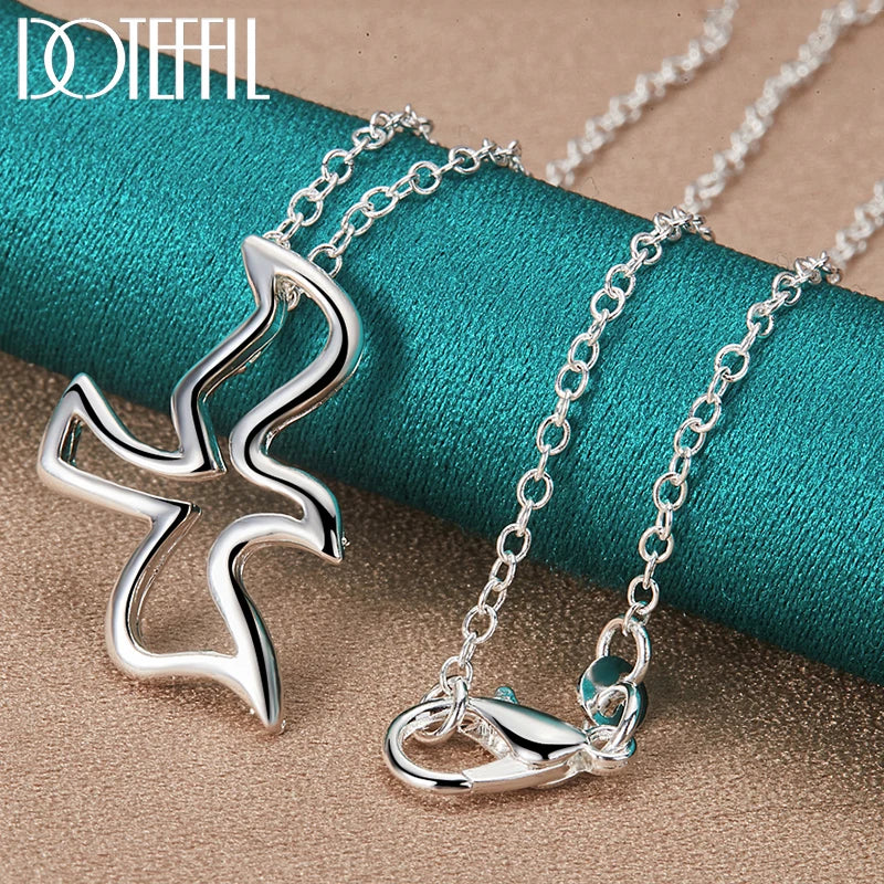 925 Silver Chain Pigeon Pendant Necklace 16-30 Inch
