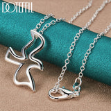 925 Silver Chain Pigeon Pendant Necklace 16-30 Inch