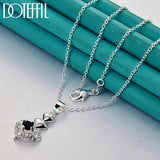 925 Silver Heart Pendant Necklace AAA Zircon Wedding Charm Jewelry
