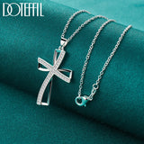 925 Silver Cross Pendant Necklace AAA Zircon For Wedding Party