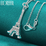 925 Silver Eiffel Tower Pendant Necklace for Women