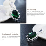 925 Silver Green Zircon Pendant Necklace Wedding Party Charm Jewelry