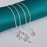 925 Silver Leaves Pendant Necklace Wedding Jewelry