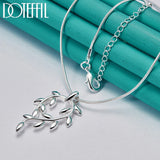 925 Silver Leaves Pendant Necklace Wedding Jewelry