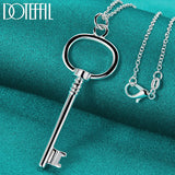 925 Silver Key Pendant Necklace for Wedding Engagement Party