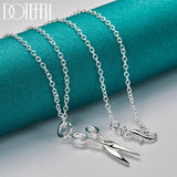 925 Silver Scissors Pendant Necklace, 16-30 Inch Chain, Wedding Charm Jewelry