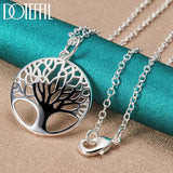 925 Silver Tree Pendant Necklace Woman Charm Jewelry