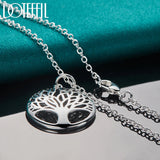 925 Silver Tree Pendant Necklace Woman Charm Jewelry
