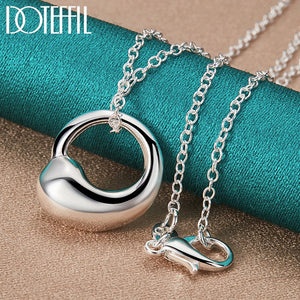 925 Silver Water Droplets Necklace 16-30 Inch Chain Pendant