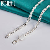 925 Sterling Silver 5mm Round Box Chain Necklace for Men Women