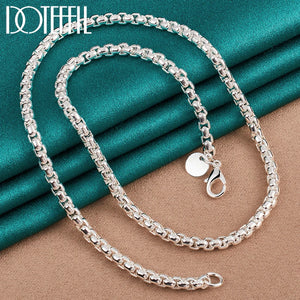 925 Sterling Silver 5mm Round Box Chain Necklace for Men Women