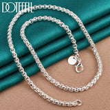 925 Sterling Silver 5mm Round Box Chain Necklace for Men Women