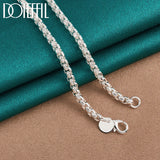 925 Sterling Silver 5mm Round Box Chain Necklace for Men Women