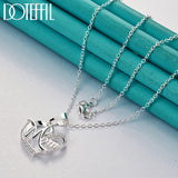 925 Silver Mom Heart Pendant Necklace AAA Zircon Wedding Party Charm