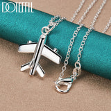 925 Sterling Silver 18-30 Inch Aircraft Plane Pendant Necklace