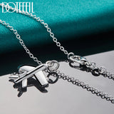 925 Sterling Silver 18-30 Inch Aircraft Plane Pendant Necklace