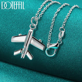925 Silver Aircraft Plane Pendant Necklace Wedding Charm Jewelry