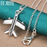 925 Sterling Silver 18-30 Inch Aircraft Plane Pendant Necklace