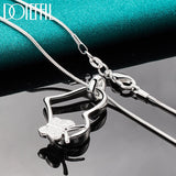 925 Silver Butterfly Heart Pendant Necklace 18-30" Chain Woman Wedding Charm