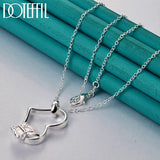 925 Silver Butterfly Heart Pendant Necklace 18-30" Chain Woman Wedding Charm