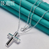 925 Silver Cross Pendant Necklace 18-30 Inch Chain for Wedding Engagement