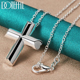 925 Silver Cross Pendant Necklace 18-30 Inch Chain for Wedding Engagement