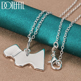 925 Silver Chain Dog Tag Pendant Necklace for Women