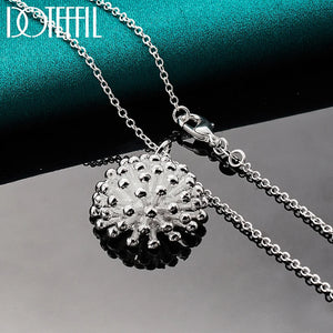 Sterling Silver Fireworks Coral Pendant Necklace 18-30 Inch Chain