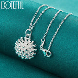 925 Silver 18-30 Inch Fireworks Coral Pendant Necklace