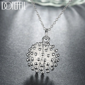 925 Silver Coral Pendant Necklace Fireworks Charm Jewelry