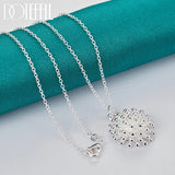 925 Silver Coral Pendant Necklace Fireworks Charm Jewelry