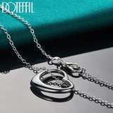 925 Silver Heart Pendant Necklace Chain For Women Wedding Charm Jewelry
