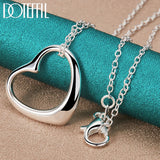 925 Silver Heart Pendant Necklace Chain For Women Wedding Charm Jewelry