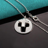 925 Silver 18-30" Chain Round Cross Pendant Necklace Wedding Engagement