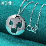 925 Silver 18-30" Chain Round Cross Pendant Necklace Wedding Engagement