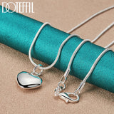 925 Silver Snake Chain Heart Pendant Necklace Wedding Charm Jewelry