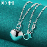 925 Silver Snake Chain Heart Pendant Necklace Wedding Charm Jewelry