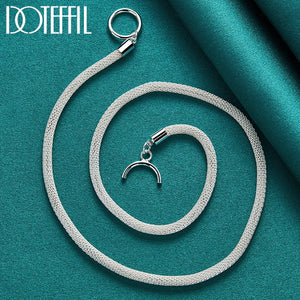 925 Silver 18" 4mm Chain Necklace for Wedding Charm Jewelry
