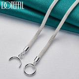 925 Silver 18" 4mm Chain Necklace for Wedding Charm Jewelry