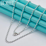 925 Sterling Silver 18" Bead Chain Necklace for Women