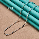 925 Sterling Silver 18" Bead Chain Necklace for Women