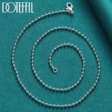 925 Sterling Silver 18" Bead Chain Necklace for Women