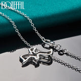 925 Silver 18" Chain Pigeon Pendant Necklace for Women Wedding Charm