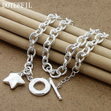 925 Silver 18" Chain Double Butterfly Pendant Necklace for Women