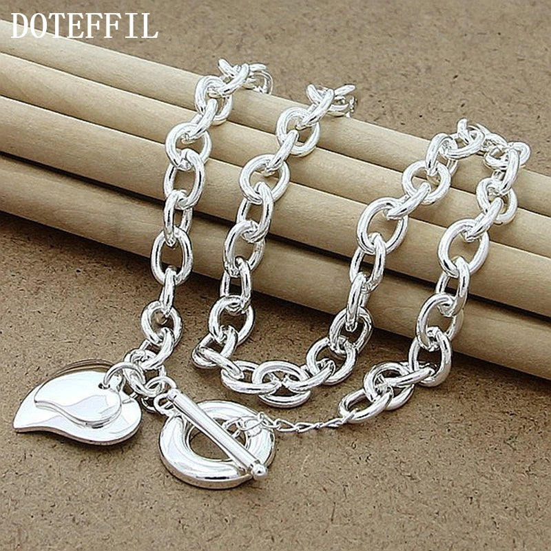 925 Silver 18" Chain Double Butterfly Pendant Necklace for Women